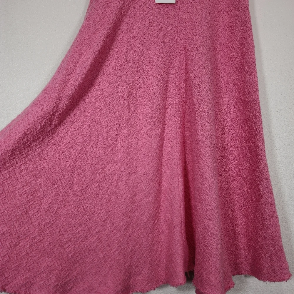 New Zara Long Textured A Line Barbie Pink Maxi Flounce Skirt 2929/469  Size XL‎ - Picture 6 of 12